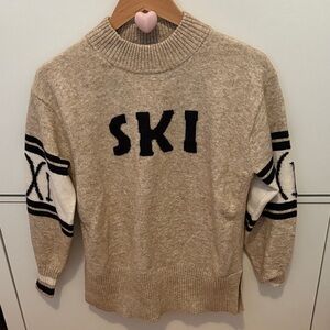 Lou & Grey Tan 'SKI' Crewneck Sweater